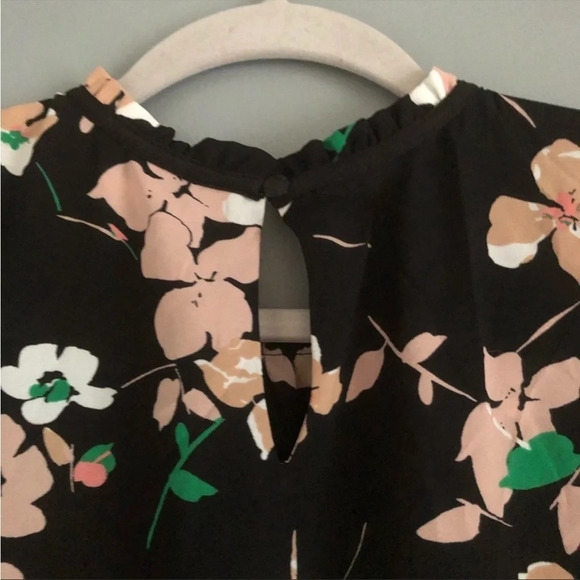 Karl Lagerfeld Floral Print Mock Neck Paris Blouse - Picture 6 of 6